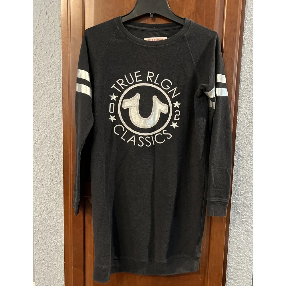 TRUE RELIGION Horseshoe Black Mens Long Sleeve T-shirt S Small
